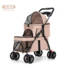 Double-layer pet stroller, dog and cat teddy baby stroller, portable and foldable for outdoor travel Item Picture